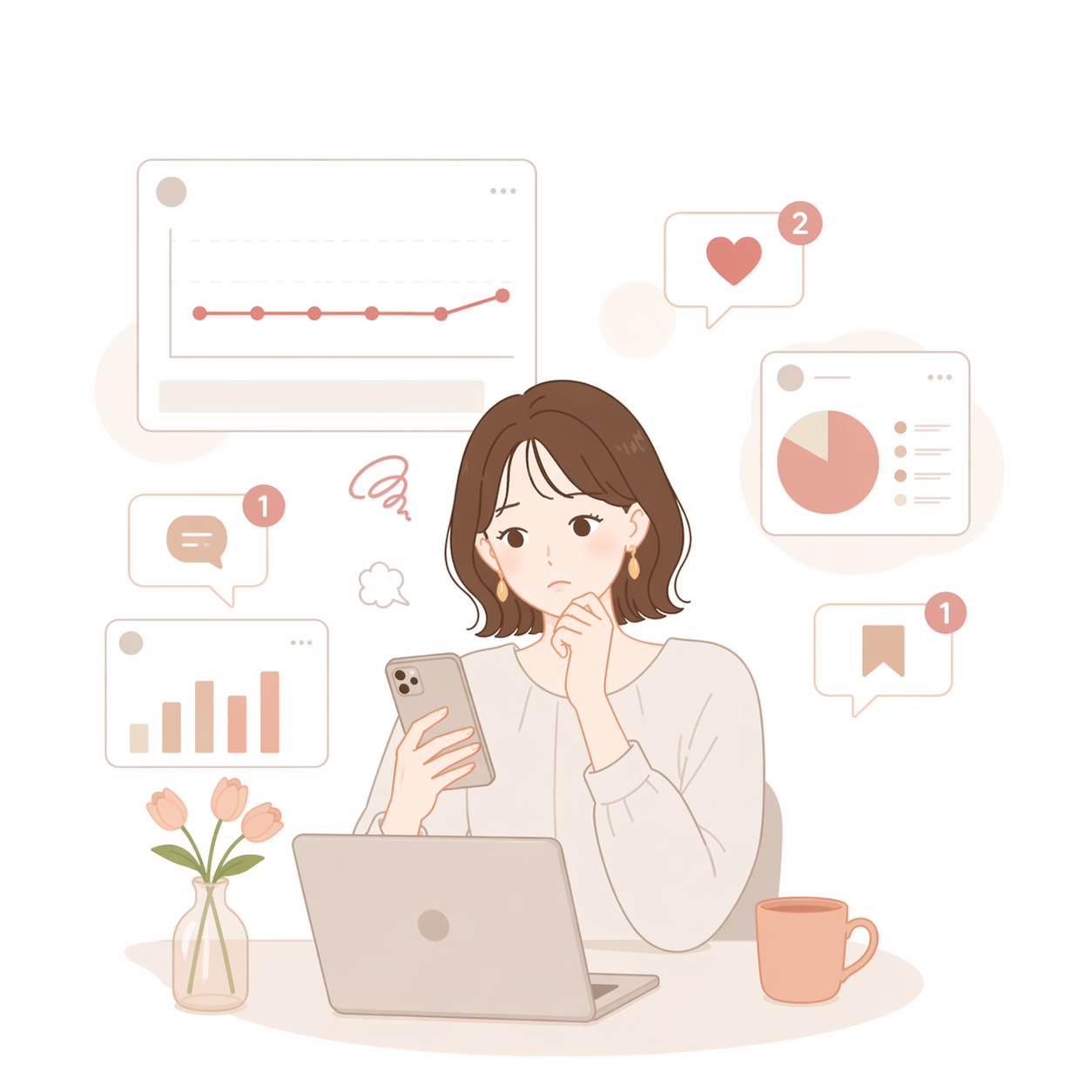 続けているのに手応えがないイメージ